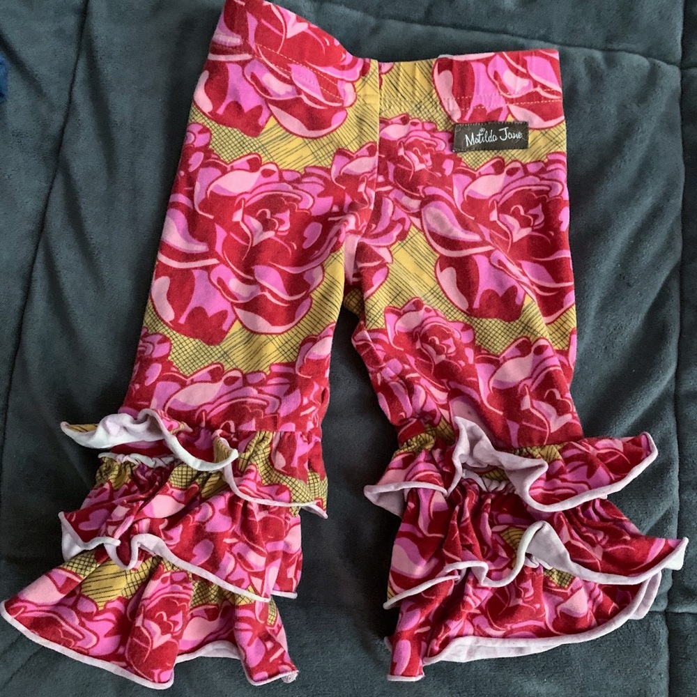 Matilda Jane floral ruffle bell bottom pants